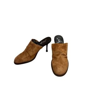 Free People Sz 40(US10)-Leila Heeled Suede Cognac Mule‎ NEW IN BOX!